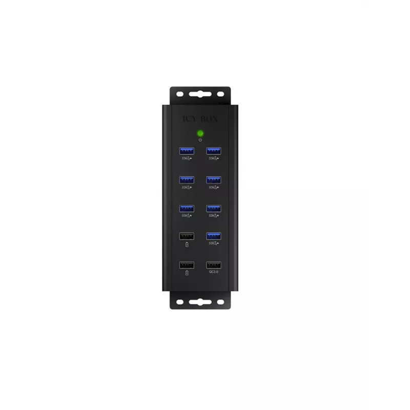 ICY BOX IB-HUB1703-QC3 USB 3.2 Gen 1 (3.1 Gen 1) Type-B 5000 Mbit/s musta