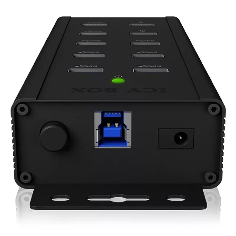 ICY BOX IB-HUB1703-QC3 USB 3.2 Gen 1 (3.1 Gen 1) Type-B 5000 Mbit/s musta