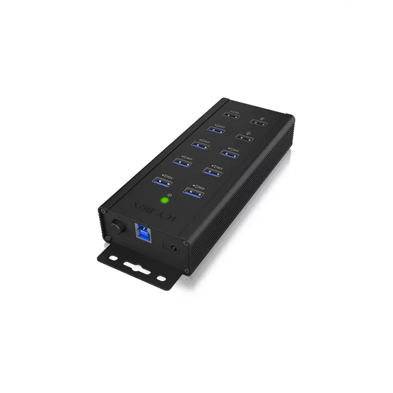 ICY BOX IB-HUB1703-QC3 USB 3.2 Gen 1 (3.1 Gen 1) Type-B 5000 Mbit/s musta