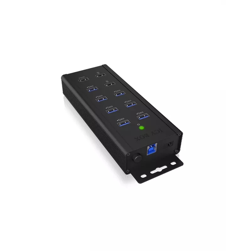 ICY BOX IB-HUB1703-QC3 USB 3.2 Gen 1 (3.1 Gen 1) Type-B 5000 Mbit/s musta