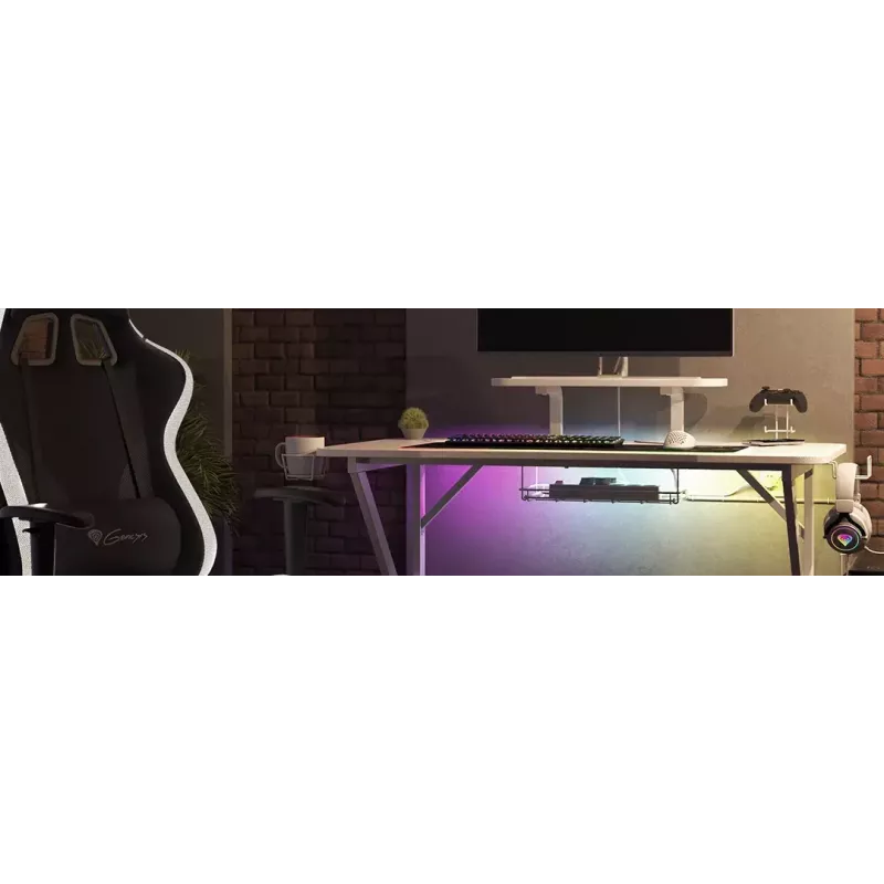 Genesis Holm 320 RGB pelipöytä, valkoinen