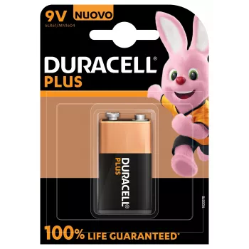 Kertakäyttöparisto Duracell 9V Plus 100 alkaline, 9 V, 1 kpl