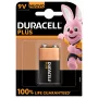 Kertakäyttöparisto Duracell 9V Plus 100 alkaline, 9 V, 1 kpl