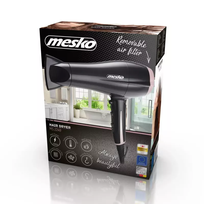 Hiustenkuivaaja Mesko MS 2249 2000 W musta/pinkki