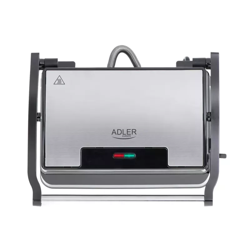 Kontaktigrilli Adler AD 3052 suorakaiteen muotoinen teräs/musta, 1200 W, ritiläpinta, lukittuva kansi