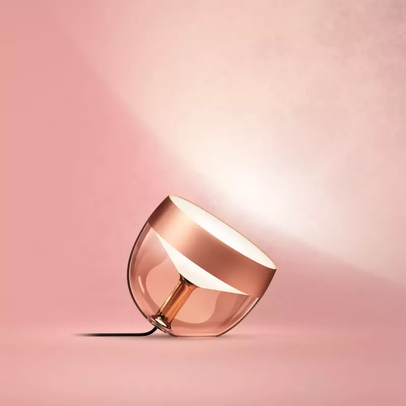 Älypöytävalaisin Philips Hue Iris kupari Sonderedition — 1 valonlähde, Bluetooth ja Zigbee, 100–240V, 2 m kaapeli