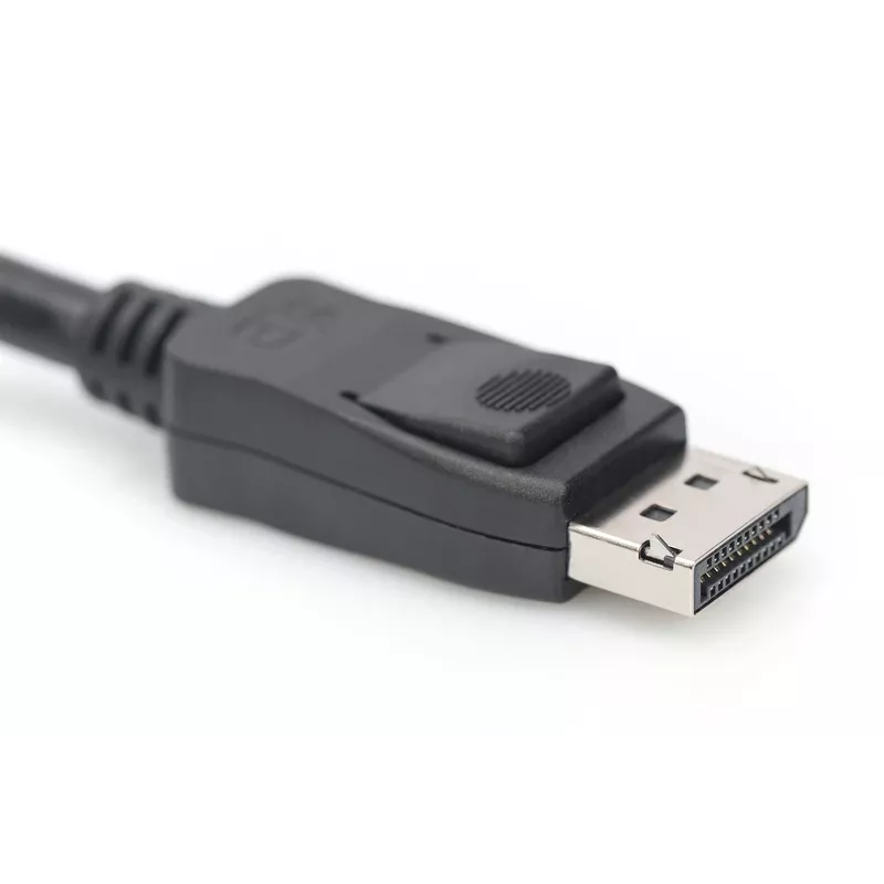 DIGITUS DisplayPort-liitäntäkaapeli, DP M/M, 3 m lukituksella, Ultra HD 8K, versio 1.3/1.4, musta