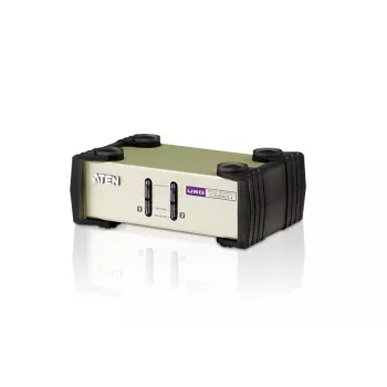 ATEN 2-porttinen USB - PS/2 VGA KVM-kytkin (KVM-kaapeli mukana), 2048 x 1536 pikseliä, QXGA, 0,72 W, vaaleanharmaa
