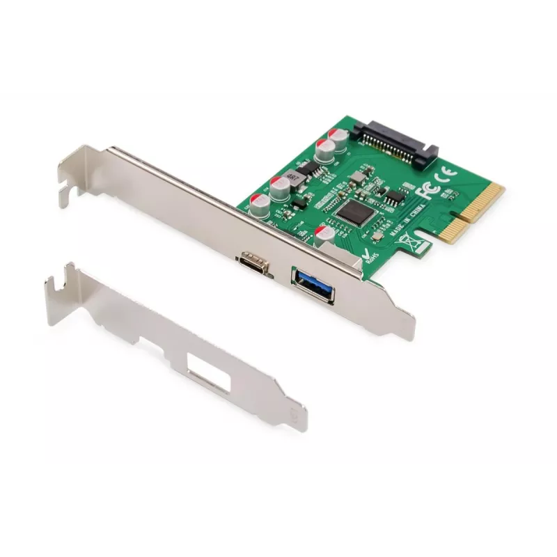 DIGITUS PCIe-kortti USB-C + USB-A, jopa 10 Gbit/s