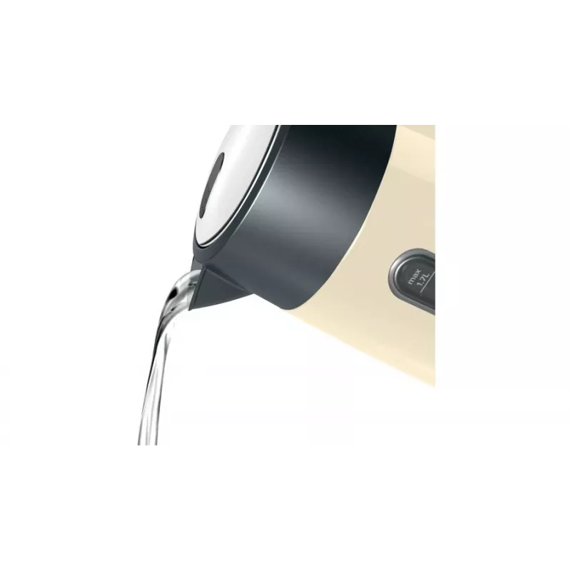 Sähköinen vedenkeitin Bosch TWK4P437 1,7 L, 2400 W, ruostumaton teräsrunko, langaton, beige/musta
