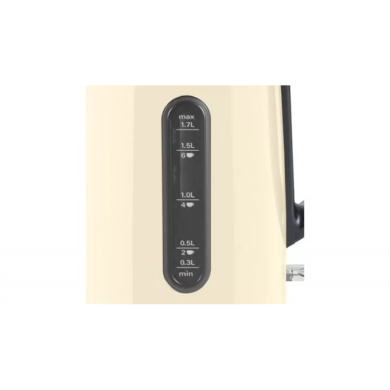 Sähköinen vedenkeitin Bosch TWK4P437 1,7 L, 2400 W, ruostumaton teräsrunko, langaton, beige/musta