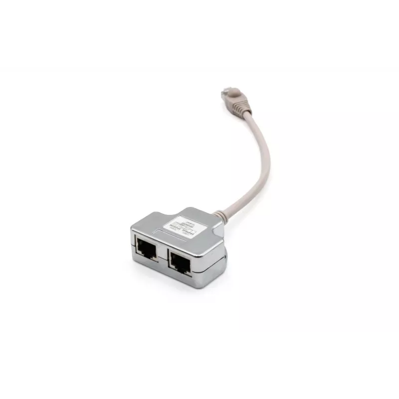 DIGITUS CAT 5e -verkkokaapeliadapteri 2x RJ45-liitäntä 1x RJ45-pistoke 0,19 m