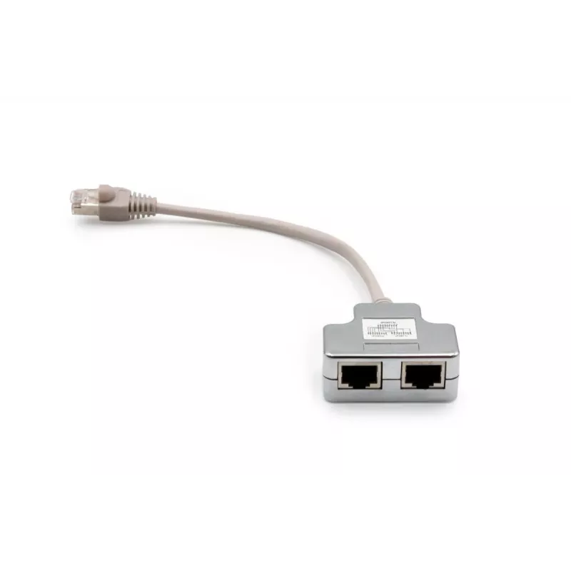 DIGITUS CAT 5e -verkkokaapeliadapteri 2x RJ45-liitäntä 1x RJ45-pistoke 0,19 m