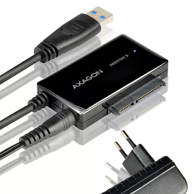 Axagon ADSA-FP3 USB 3.0 - SATA 6G -adapteri kaikkien SATA-kiintolevyjen ja -asemien liittämiseen