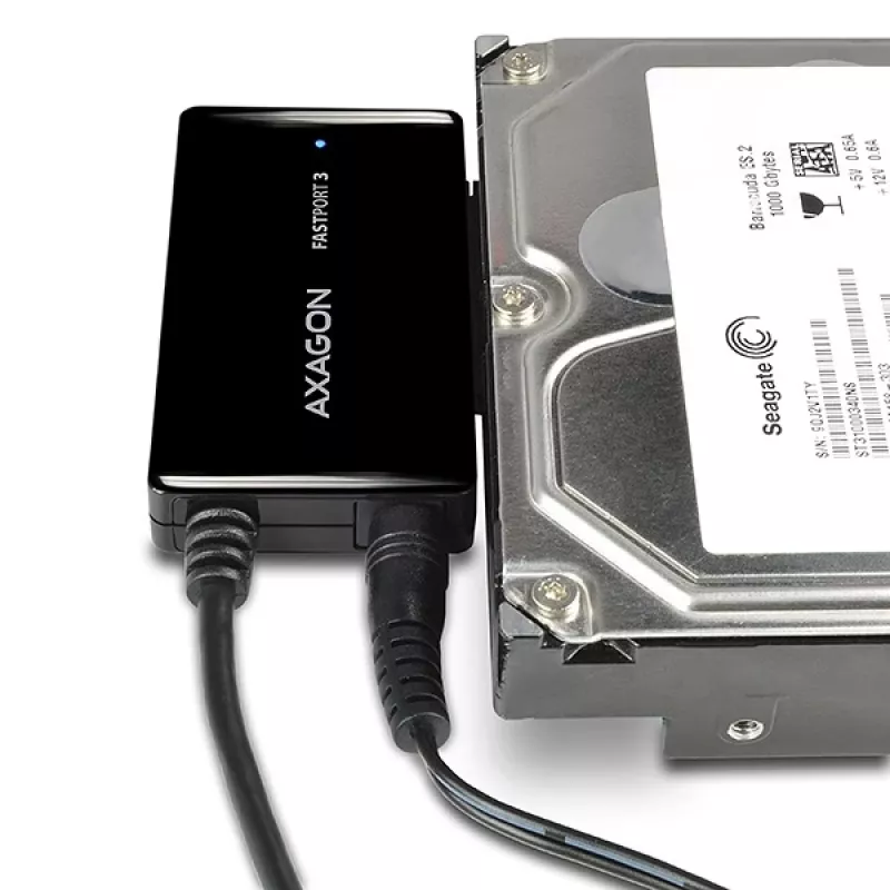 Axagon ADSA-FP3 USB 3.0 - SATA 6G -adapteri kaikkien SATA-kiintolevyjen ja -asemien liittämiseen