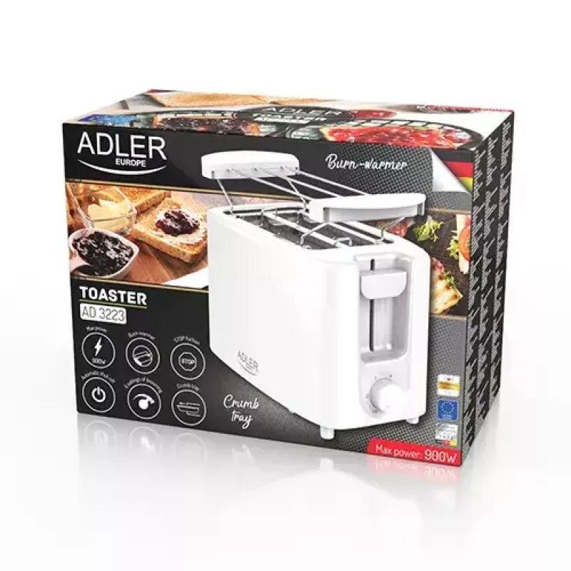 Leivänpaahdin Adler AD 3223 2 viipaletta 750 W valkoinen