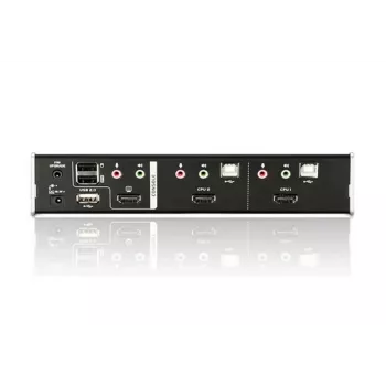 ATEN 2-porttinen USB HDMI KVM-kytkin audiolla & USB 2.0 -keskittimellä (KVM-kaapeli sisältyy)