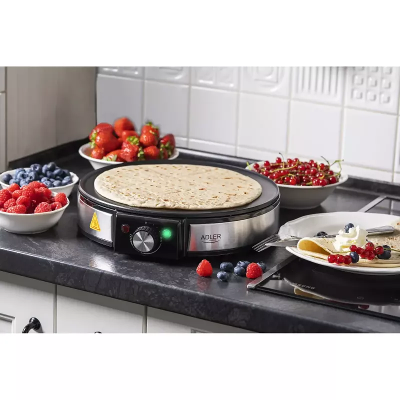 Crêpe-pannu Adler AD 3058 1600 W musta ruostumaton teräs