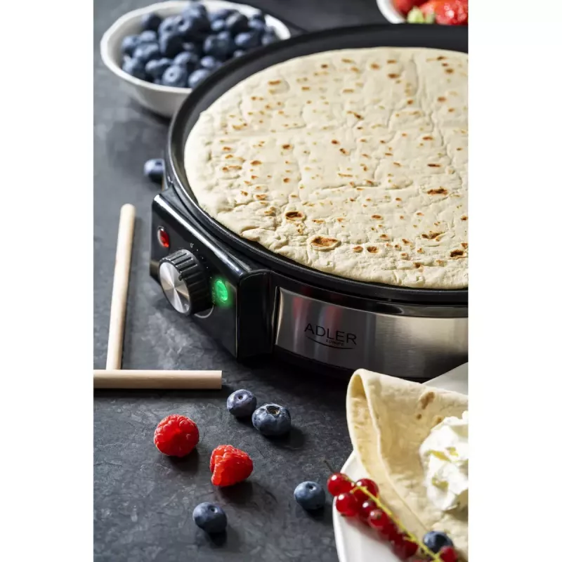 Crêpe-pannu Adler AD 3058 1600 W musta ruostumaton teräs