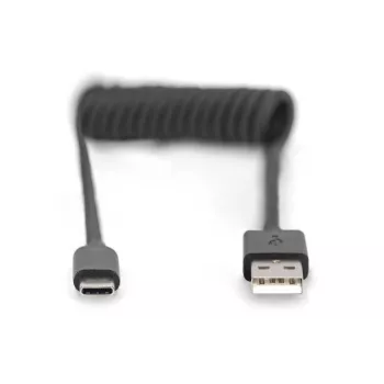 Digitus AK-300430-006-S USB 2.0 USB-A – USB-C kierrekaapeli, 1 m, 480 Mbit/s, 60 W PD, musta