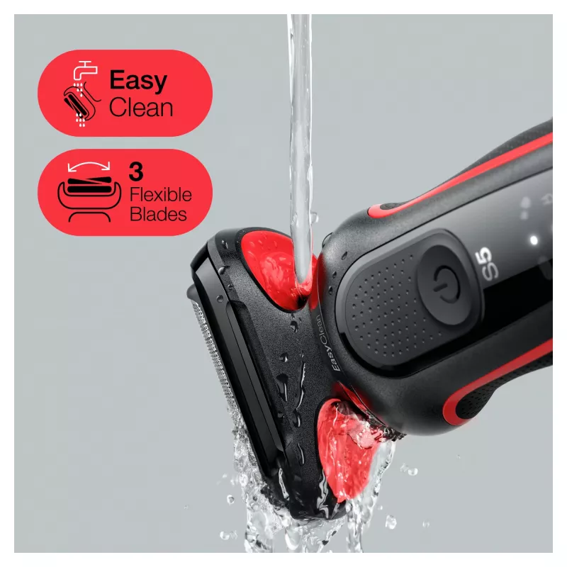 Braun Series 5 50-R1000s kalvosarja-ajokone musta, punainen