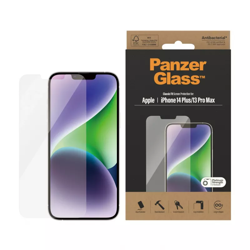 PanzerGlass näytönsuojakalvo Apple iPhone 14 Plus 13 Pro Max, naarmuuntumaton ja iskunkestävä