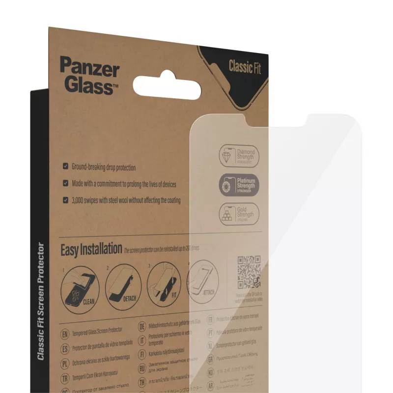 PanzerGlass näytönsuojakalvo Apple iPhone 14 Plus 13 Pro Max, naarmuuntumaton ja iskunkestävä