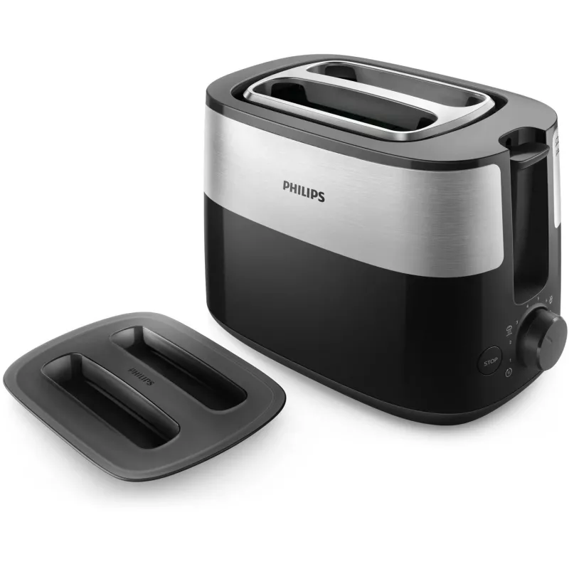 Philips Daily Collection HD2517/90 leivänpaahdin, 2 kitaa, 830 W, musta/hopea