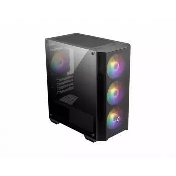 PC-kotelo MSI MAG FORGE M100A Micro Tower musta karkaistu lasi, 3x120mm etutuulettimet, RGB, microATX/Mini-ITX