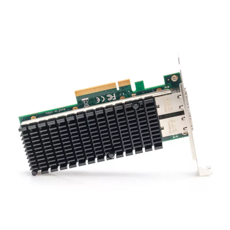 DIGITUS Ethernet-palvelinsovitin – 10 Gbit/s kaksiporttinen PCIe X8, Intel X540 BT2