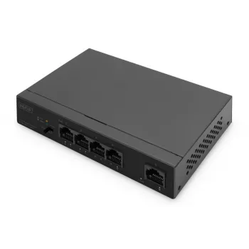 DIGITUS PoE-kytkin 4+1-porttia Ethernet hallitsematon 4-porttia PoE,