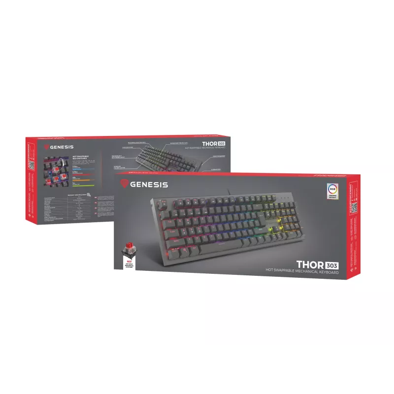 GENESIS Thor 303 pelinäppäimistö USB QWERTY US International musta