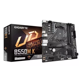 GIGABYTE B550M K emolevy - AMD Ryzen 5000 prosessorit, jopa 4733MHz DDR4, 1xPCIe 4.0 + 1xPCIe 3.0 M.2, 1GbE LAN, USB 3.2 Gen 1