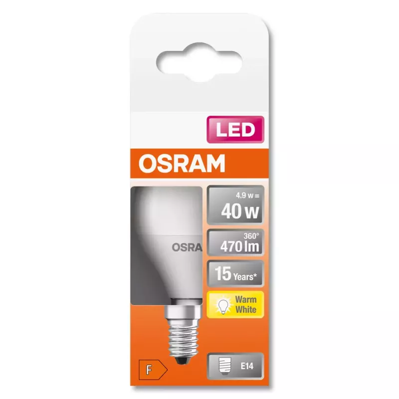 Osram STAR LED-lamppu 5W E14 lämmin valkoinen 2700K 470lm 15000h