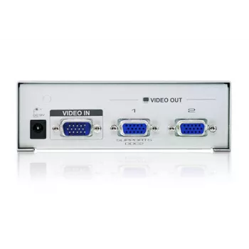 ATEN 2-porttinen VGA-videosplitteri (350 MHz), VGA, 2x VGA, 1920 x 1440 pikseliä, hopea, metalli, 30 m