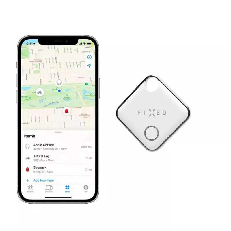 Bluetooth-paikannustagi FIXED FIXTAG-WH — kevyt, 11 g, valkoinen