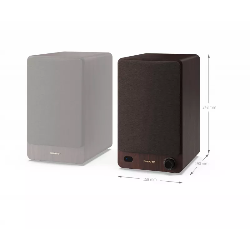 Sharp BOOKSHELF SPEAKERS 2-tie ruskea johdollinen ja langaton 60 W