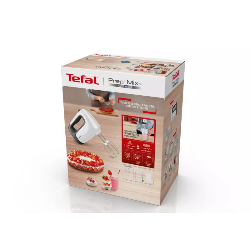 Tefal Prep'Mix HT4621 -käsivatkain — 500 W, 5 nopeutta, metallivispilä, valkoinen
