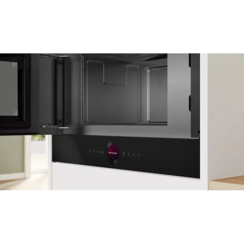 Bosch Serie 8 BFL7221B1 upotettava yksittäismikroaaltouuni — 900 W, 21 L, kosketusohjaus, musta
