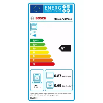 Bosch HBG7721W1S upotettava sähköuuni, pyrolyysi