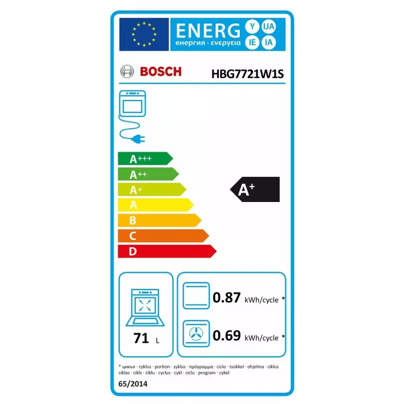 Bosch HBG7721W1S upotettava sähköuuni, pyrolyysi