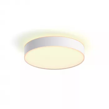Philips Hue White Ambience Enrave keskikokoinen kattovalaisin, älykäs kattovalaisin, Bluetooth, valkoinen, LED, metalli, kiinteät valonlähteet
