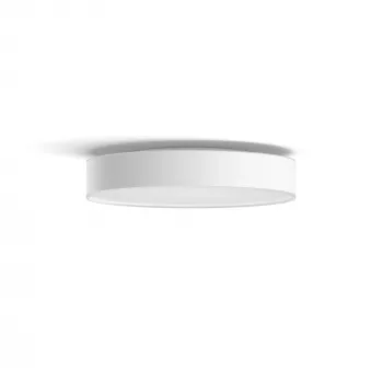 Philips Hue White Ambience Enrave keskikokoinen kattovalaisin, älykäs kattovalaisin, Bluetooth, valkoinen, LED, metalli, kiinteät valonlähteet