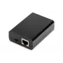 DIGITUS Gigabit PoE+ -jakaja, 10/100/1000 Mbit/s, 24 W tulo: 802.3at PoE, lähtö: 5V/2A, 9V/2A, 12V/2A, muovikotelo, musta