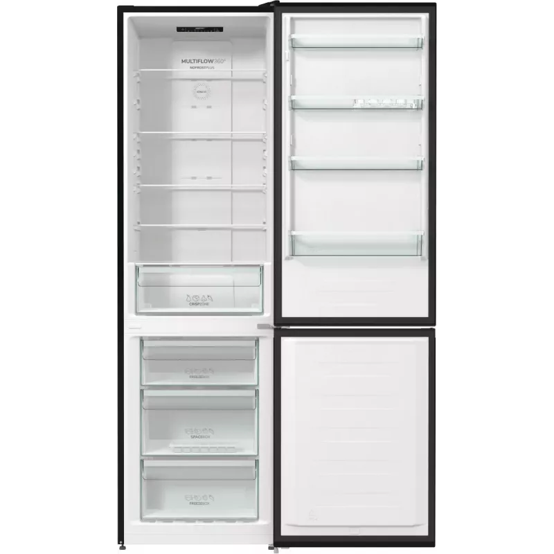 Gorenje NRK6202EBXL4 jää-pakastinyhdistelmä vapaasti seisova 331 L musta