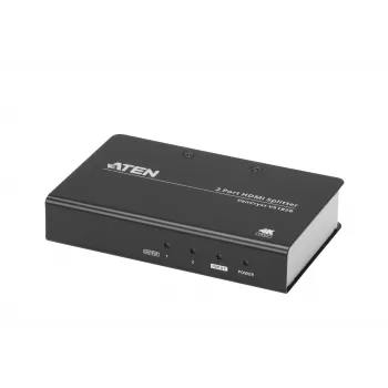 ATEN 2-porttinen True 4K 60 Hz (4:4:4), HDMI-jakaja, HDMI, 2x HDMI, 4096 x 2160 pikseliä, musta, metalli, 4K Ultra HD