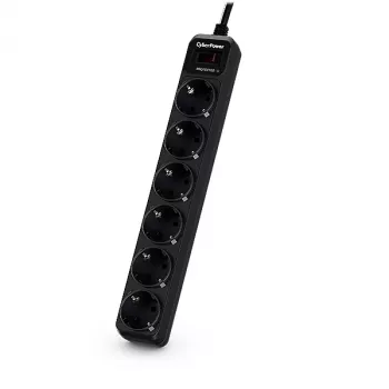 CyberPower Essential B0620SC0-DE ylijännitesuojattu jatkojohto, musta
