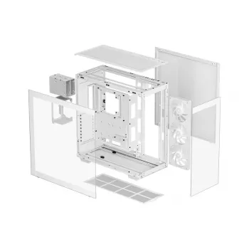 PC-kotelo DeepCool CH780 WH Tower valkoinen — Full Tower, E-ATX, karkaistu lasi, aRGB, 48 cm GPU, 13,2 cm CPU-jäähdytin