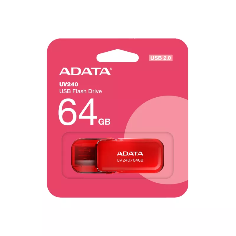 ADATA UV240 USB-muistitikku 64 GB USB Type-A 2.0 punainen