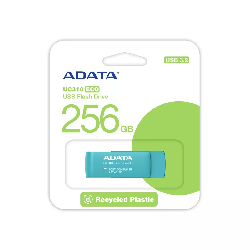 ADATA UC310 ECO USB-muistitikku 256 GB USB Type-A 3.2 Gen 1 (3.1 Gen 1) vihreä
